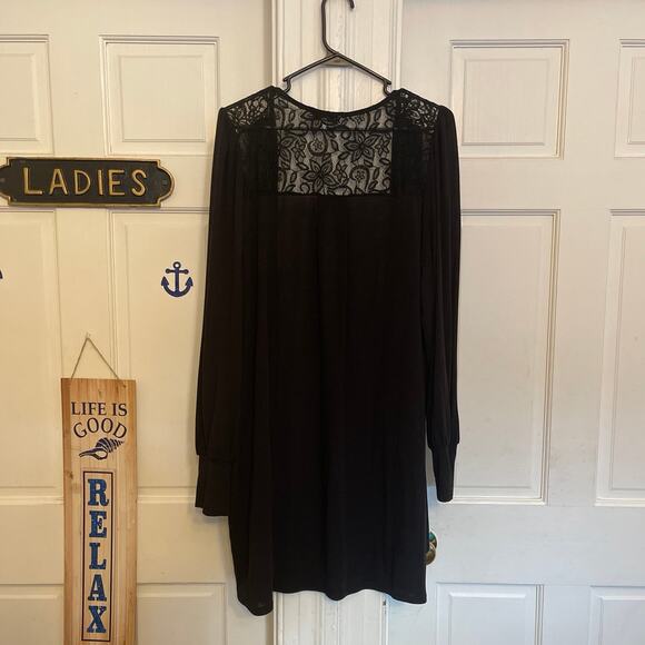 L Love Lace Accent Open Cardigan Sweater size medium long sleeve - Picture 8 of 9